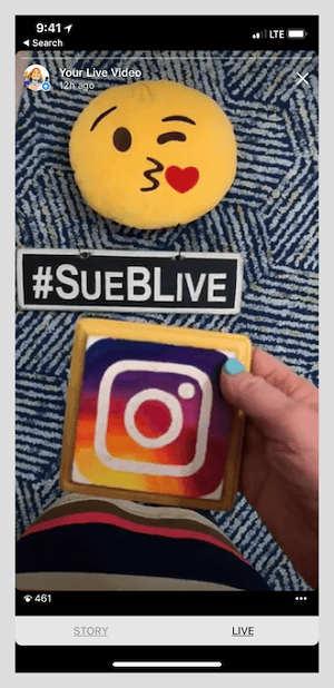 Sue gets a lot of engagement via Instagram stories.