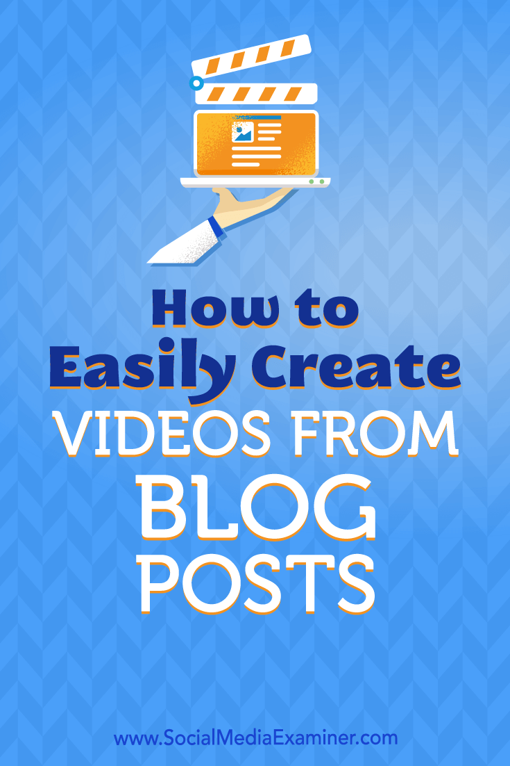 Learn how to use free tools to repurpose blog posts into videos you can share on social media.