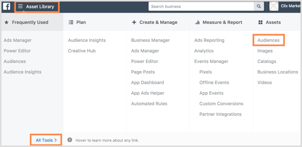 Facebook Audiences in Business Manager