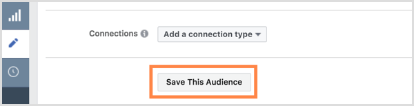 Facebook Save This Audience button