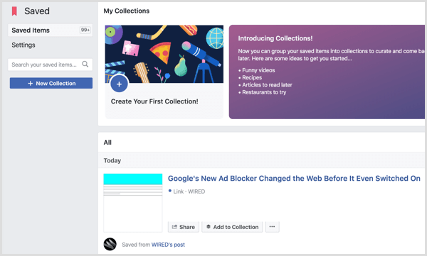 Saved videos on facebook discount