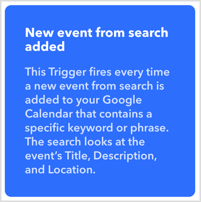 IFTTT New Event From Search Added