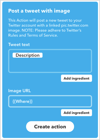IFTTT Post a Tweet With Image
