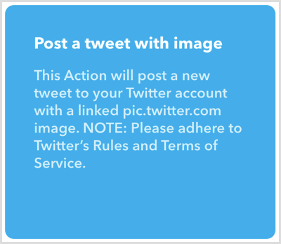 IFTTT Post a Tweet With Image