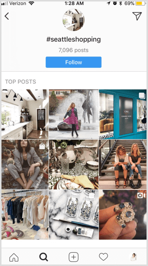Instagram follow hashtag feature