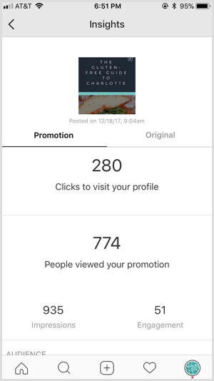 Instagram Insights individual promotion