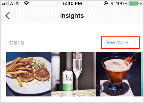 Instagram Insights posts See More