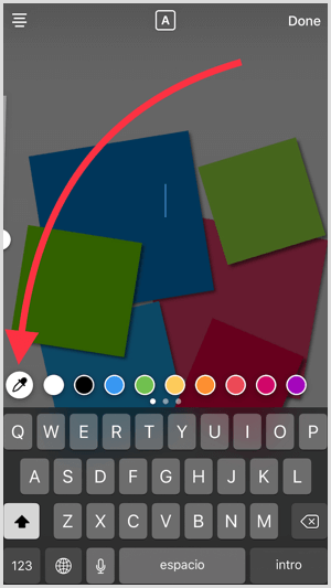 Instagram Stories eyedropper tool
