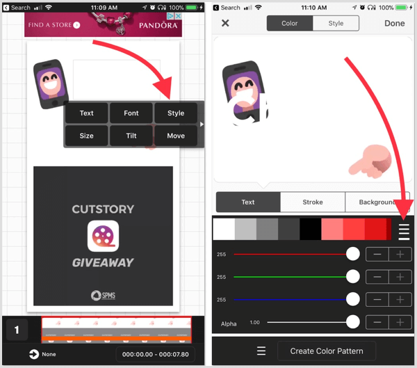 Vont app add hex codes