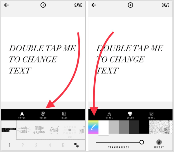 Wordswag app add hex codes