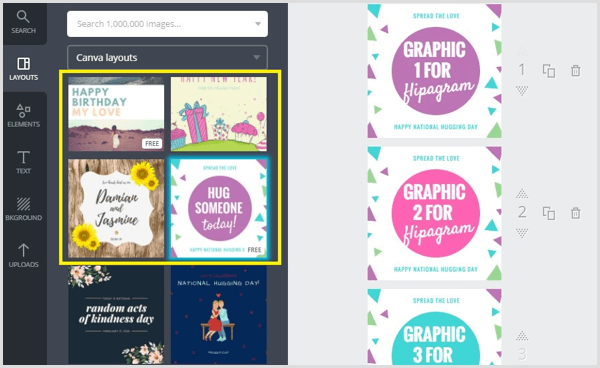 Canva create images from template