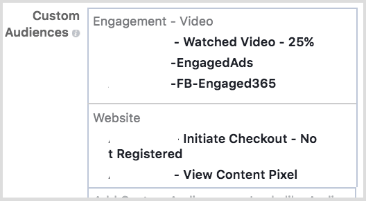 Target Facebook custom audiences that have seen your messages before.