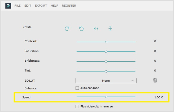 Filmora adjust speed of clip
