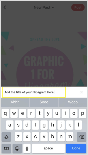 Flipagram add title