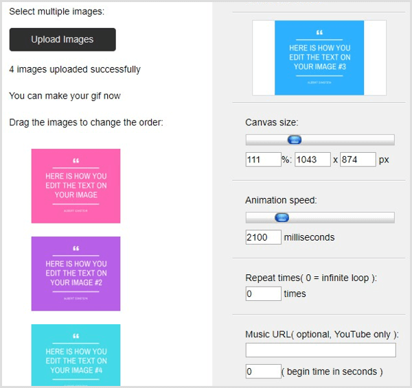 GIFMaker.me upload images to create GIF