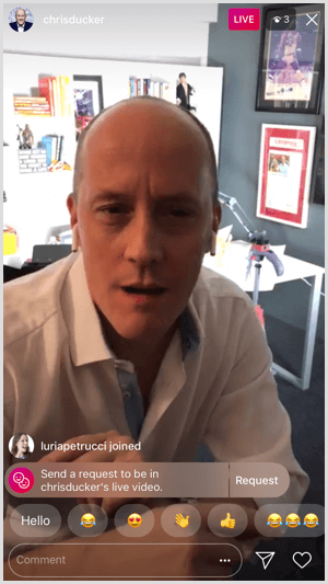 Instagram Live stream Chris Ducker