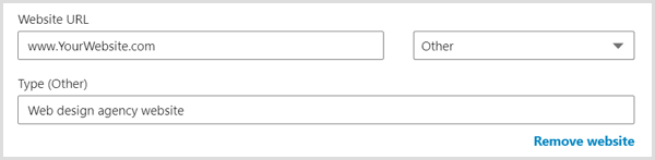 Customize the label for your website on your LinkedIn profile.