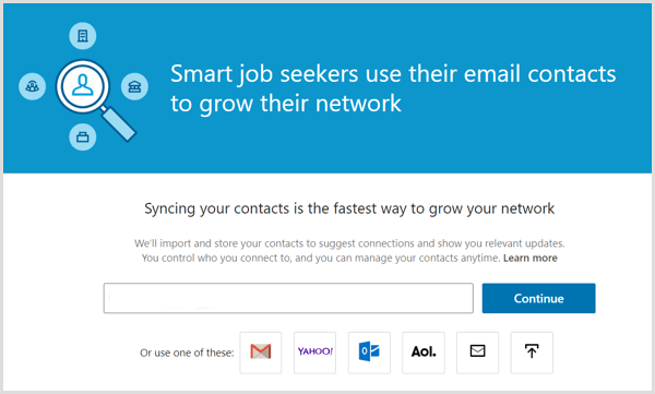 The LinkedIn tool for syncing your email contacts with your LinkedIn account