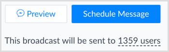 Click the blue Schedule Message button in ManyChat.