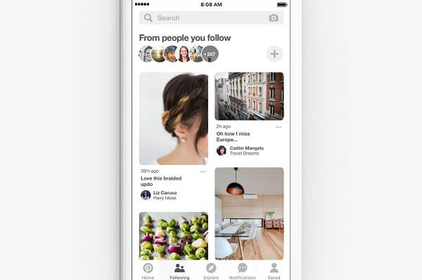 Pinterest announced it is rolling out a new way to discover ideas from the people and brands you already follow in the platform.