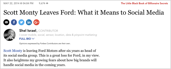 Scott Monty lead the social media charge for Ford.