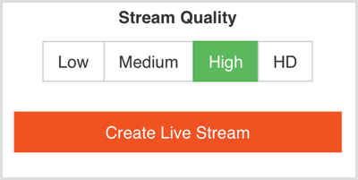 Choose the live stream quality in Switcher Go.