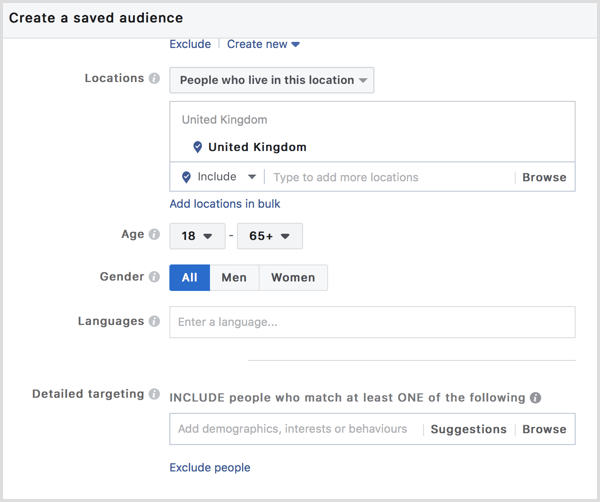 Facebook schafft gespeichertes Publikum