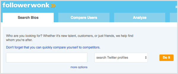 Followerwonk Search Bios tab search