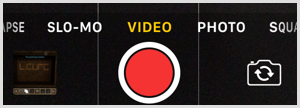 iPhone video record button.