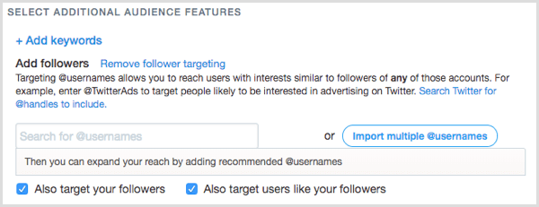 Twitter Ads follower targeting