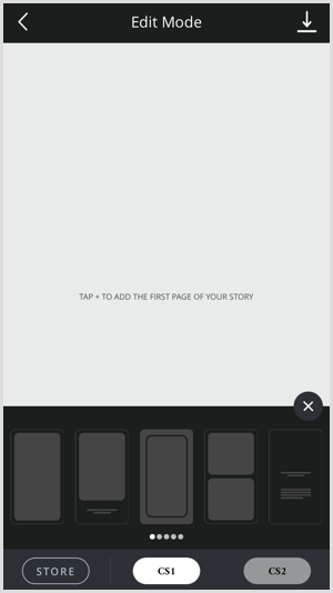 Επίλεξε ένα layout in Unfold.