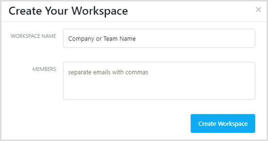 Asana create workspace