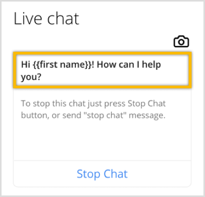 ChatFuel customize welcome message