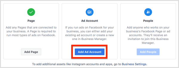 Click the Add Ad Account button.