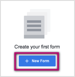 New Form button for Facebook lead ad