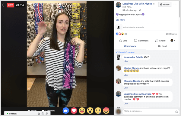 Facebook Live video example
