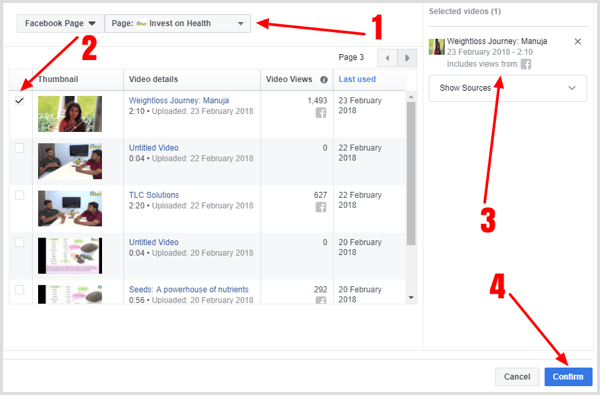 Combine viewers of multiple videos into one Facebook custom audience.