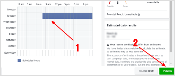 Change the name and scheduling for your duplicate ad set.