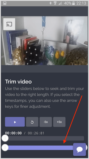 Trim the length of your video in Kapwing.