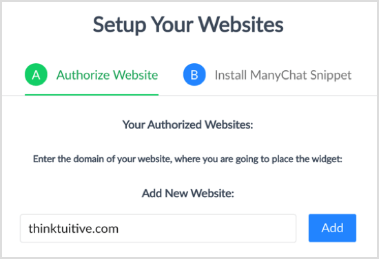 ManyChat Authorize Website