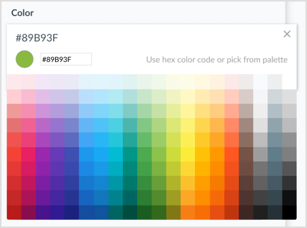 ManyChat select color