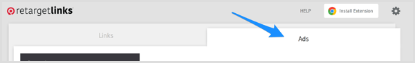 Click the RetargetLinks Ads tab.