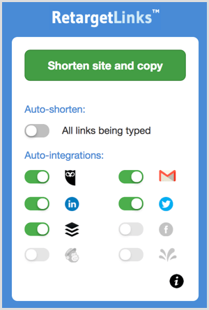 Shorten a link with the RetargetLinks Chrome extension.