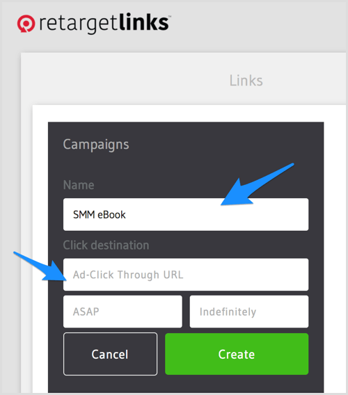 Create a campaign in RetargetLinks.