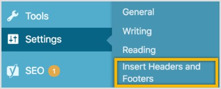 WordPress Insert Heads and Footers plugin