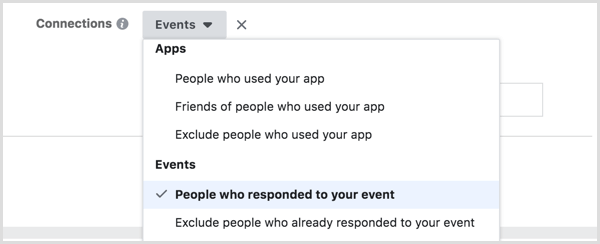 target Facebook ads to people who responded to event