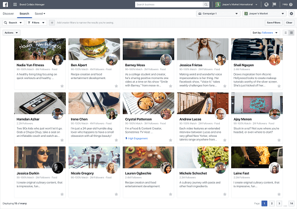 Facebook rolled out Brand Collabs Manager, which lets brands discover creators with whom they can potentially establish deals and partnerships