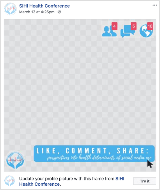 Facebook event frame example