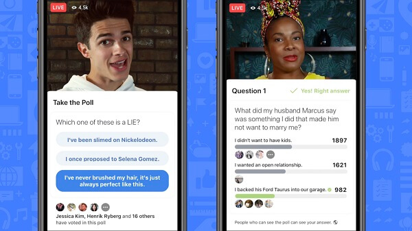 Facebook is making Live videos more interactive with polling for Live and on-demand videos and gamification for Live videos.