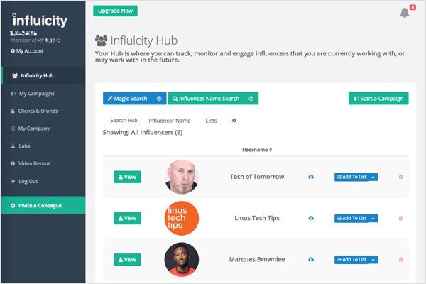 On Influicity, select the best influencers for your campaign based on your target audiences, location, and behavioral attributes.